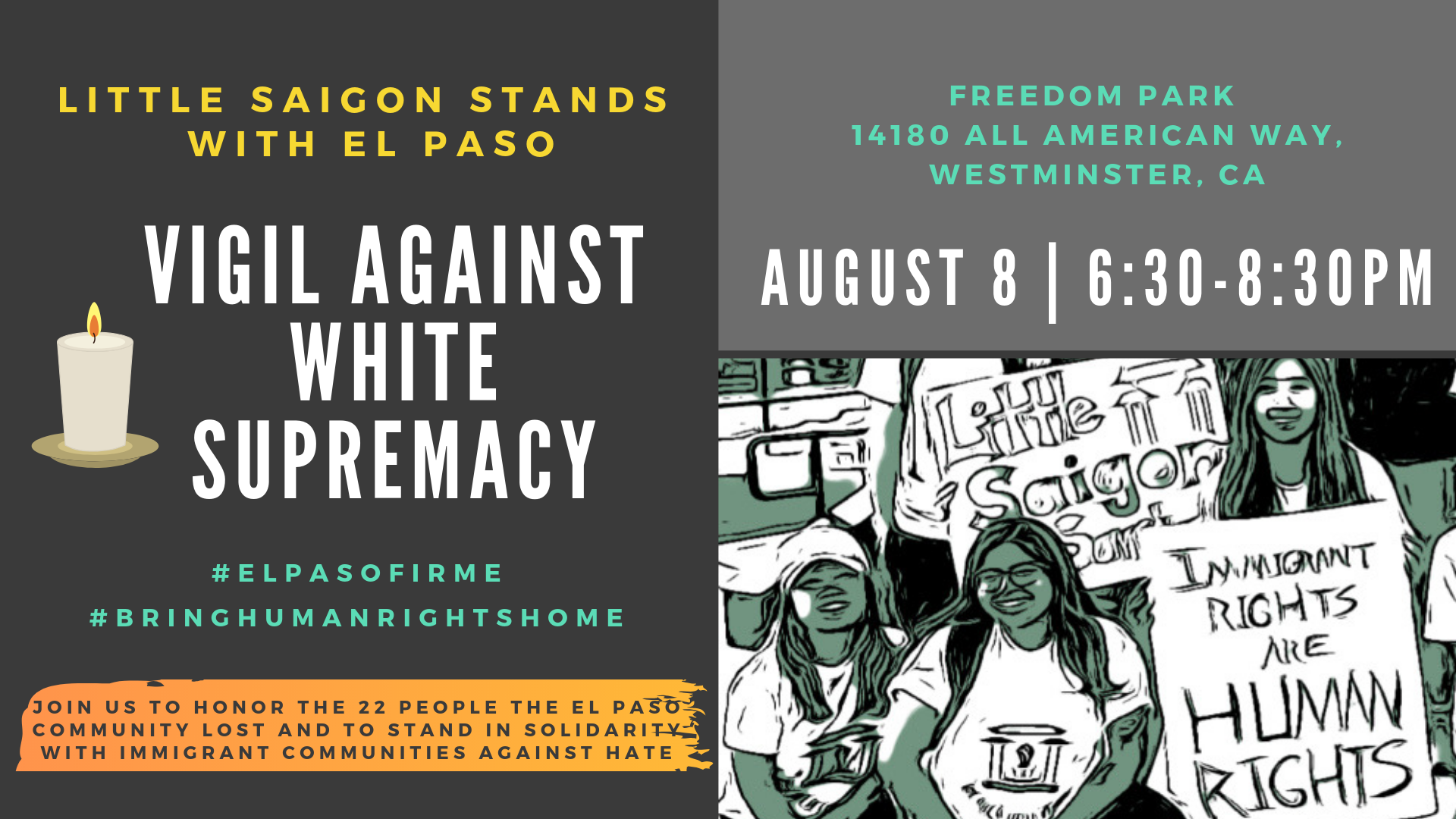 RELEASE: Little Saigon Stands with El Paso: Vigil Against White Supremacy