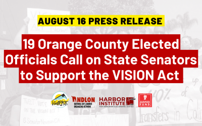 Press Release: Nineteen Orange County Elected Officials Call on State Senators to Support the VISION Act